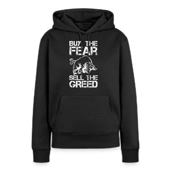 Investisseur Marché boursier Marché boursier - Sweat à capuche Premium bio Femme - noir - Devant - Julia (174cm)