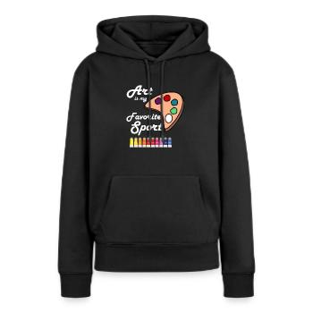 Artiste professeur d'art - Sweat à capuche Premium bio Femme - noir - Devant - Julia (174cm)