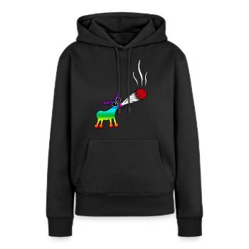 Kiffen - Frauen Premium Bio Hoodie - Schwarz - Vorne - Julia (174cm)
