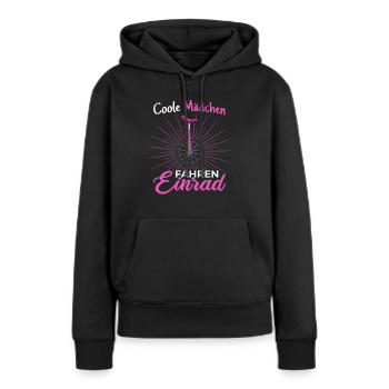 Cool girls ride unicycle - Women’s Premium Organic Hoodie - black - Front - Julia (174cm)