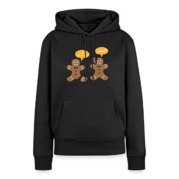 Noël en pain d'épice - Conception drôle de pain d'épice - Sweat à capuche Premium bio Femme - noir - Devant - Julia (174cm)