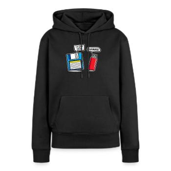 Je suis votre père Humour sur clé USB Dsikette - Sweat à capuche Premium bio Femme - noir - Devant - Julia (174cm)