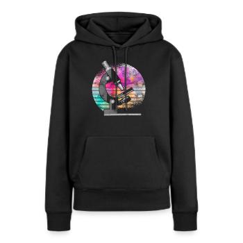 Microscope biologie science médecine recherche - Sweat à capuche Premium bio Femme - noir - Devant - Julia (174cm)