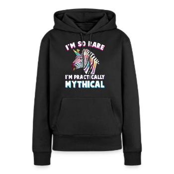 Handicap Handicap Zèbres de la licorne - Sweat à capuche Premium bio Femme - noir - Devant - Julia (174cm)
