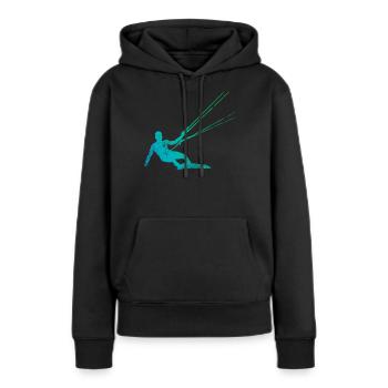 Kitesurfen Kiteboarder - Frauen Premium Bio Hoodie - Schwarz - Vorne - Julia (174cm)