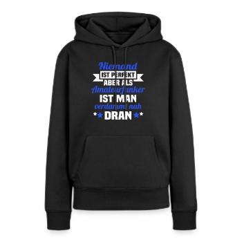 Amateurfunker Hobbyfunker Funkturm Spruch - Frauen Premium Bio Hoodie - Schwarz - Vorne - Julia (174cm)