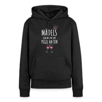 Mädels Egal Was Passiert Pegel Halten Frauen - Frauen Premium Bio Hoodie - Schwarz - Vorne - Julia (174cm)