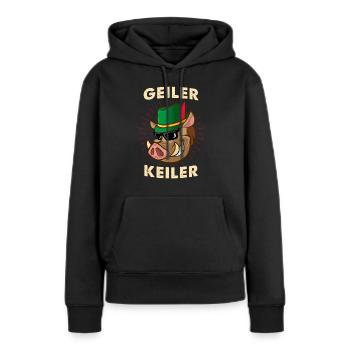 Geiler Keiler Freches Widlschwein - Frauen Premium Bio Hoodie - Schwarz - Vorne - Julia (174cm)