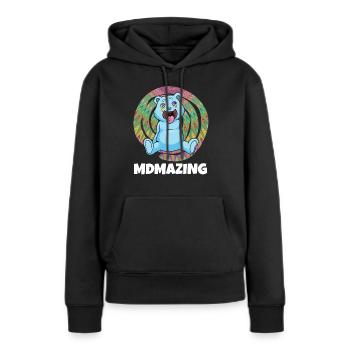 MDMA - Sweat à capuche Premium bio Femme - noir - Devant - Julia (174cm)