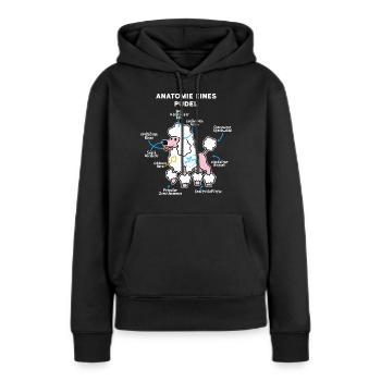 Anatomie Eines Pudel - Frauen Premium Bio Hoodie - Schwarz - Vorne - Julia (174cm)