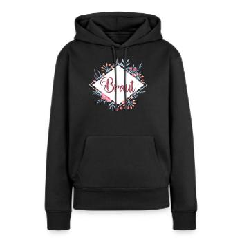 Chemise de groupe de poule mariée mariée - Sweat à capuche Premium bio Femme - noir - Devant - Julia (174cm)