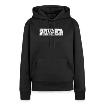 Papy grincheux - Sweat à capuche Premium bio Femme - noir - Devant - Julia (174cm)