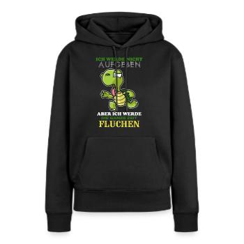 Lahme Schildkröte Fitness Lustig - Frauen Premium Bio Hoodie - Schwarz - Vorne - Julia (174cm)
