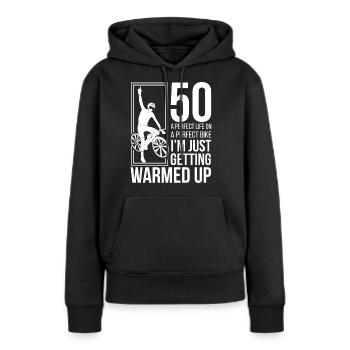 Radfahrer 50er - Frauen Premium Bio Hoodie - Schwarz - Vorne - Julia (174cm)