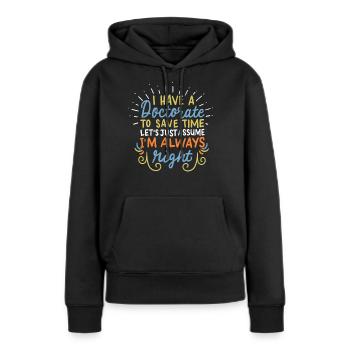 Dr. Doktor Doktorand - Frauen Premium Bio Hoodie - Schwarz - Vorne - Julia (174cm)