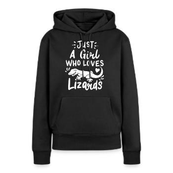 Terrarium de reptiles Gecko - Sweat à capuche Premium bio Femme - noir - Devant - Julia (174cm)