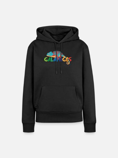 Galapagos Îles Équateur Caméléon Exotique - Sweat à capuche Premium bio Femme - noir