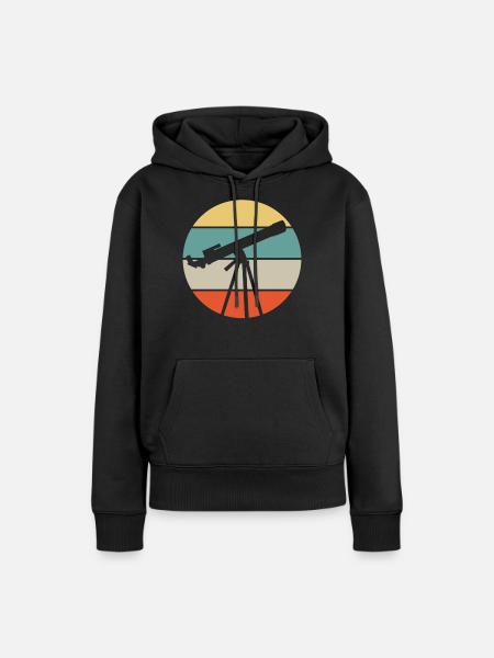 Teleskop Astronomie - Frauen Premium Bio Hoodie - Schwarz