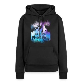 alpinisme - Sweat à capuche Premium bio Femme - noir - Devant - Julia (174cm)