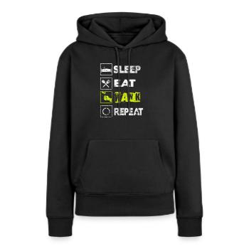 Mangez Sleep Wank Repeat - Masturbation Masturbate - Sweat à capuche Premium bio Femme - noir - Devant - Julia (174cm)