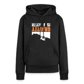 Bergsteiger Mythos der Schwerkraft Kletterer - Frauen Premium Bio Hoodie - Schwarz - Vorne - Julia (174cm)