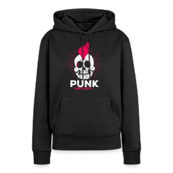 Punk rock musique punk rocker punks punk cadeau - Sweat à capuche Premium bio Femme - noir - Devant - Julia (174cm)