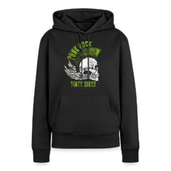 Punk rock punk punker musique rétro punks - Sweat à capuche Premium bio Femme - noir - Devant - Julia (174cm)