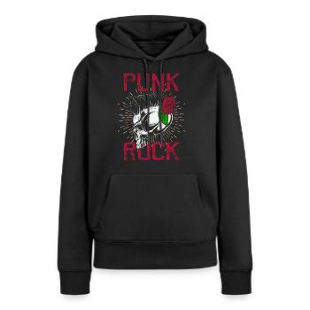 Punk crâne punk rock punks punk rocker - Sweat à capuche Premium bio Femme - noir - Devant - Julia (174cm)