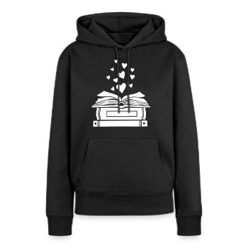 Bücher Buch - Frauen Premium Bio Hoodie - Schwarz - Vorne - Julia (174cm)