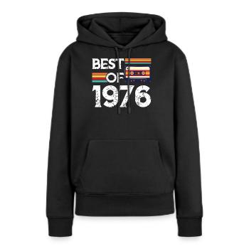 Best Of 1976 - Frauen Premium Bio Hoodie - Schwarz - Vorne - Julia (174cm)