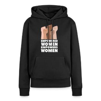 Femmes autonomes Femmes autonomes - Sweat à capuche Premium bio Femme - noir - Devant - Julia (174cm)