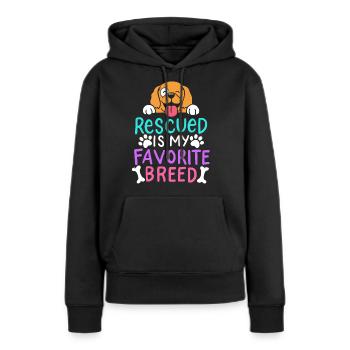 Tierheim Hunde Adoptieren - Frauen Premium Bio Hoodie - Schwarz - Vorne - Julia (174cm)