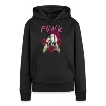 Musique punk punk rocker crâne punk punk - Sweat à capuche Premium bio Femme - noir - Devant - Julia (174cm)