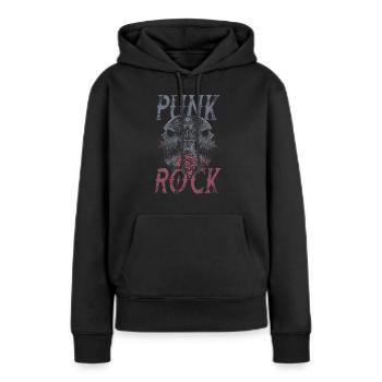 Musique punk punk rocker crâne punk punk - Sweat à capuche Premium bio Femme - noir - Devant - Julia (174cm)