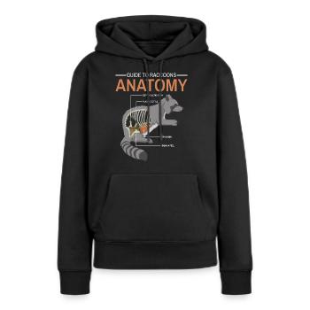 Instructions anatomie raton laveur - Sweat à capuche Premium bio Femme - noir - Devant - Julia (174cm)