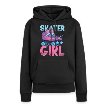Patins à roulettes patinage à roulettes - Sweat à capuche Premium bio Femme - noir - Devant - Julia (174cm)