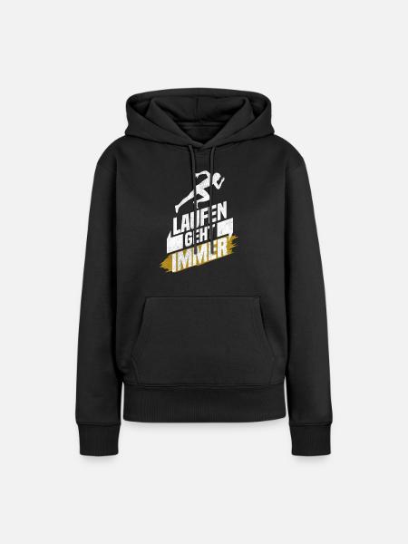 Marathonläufer Marathonlauf Marathon Läufer - Frauen Premium Bio Hoodie - Schwarz