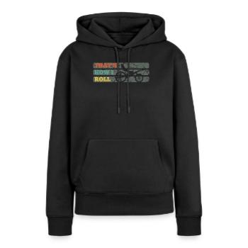 Fahrradtour - Frauen Premium Bio Hoodie - Schwarz - Vorne - Julia (174cm)
