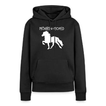 Moehren Moped Islandpferd - Frauen Premium Bio Hoodie - Schwarz - Vorne - Julia (174cm)