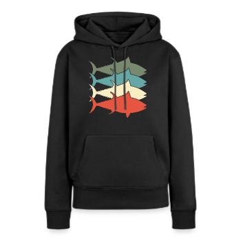 Pêche au thon au large - Sweat à capuche Premium bio Femme - noir - Devant - Julia (174cm)