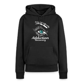 Addiction Recovery Tape Reclaim Addiction Ge - Sweat à capuche Premium bio Femme - noir - Devant - Julia (174cm)