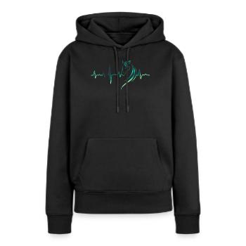 Cheval cavalier cadeau de cavalier - Sweat à capuche Premium bio Femme - noir - Devant - Julia (174cm)