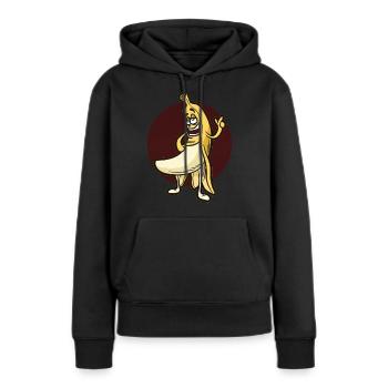 Freche Banane Nacktheit Bananenschale Früchtchen - Frauen Premium Bio Hoodie - Schwarz - Vorne - Julia (174cm)
