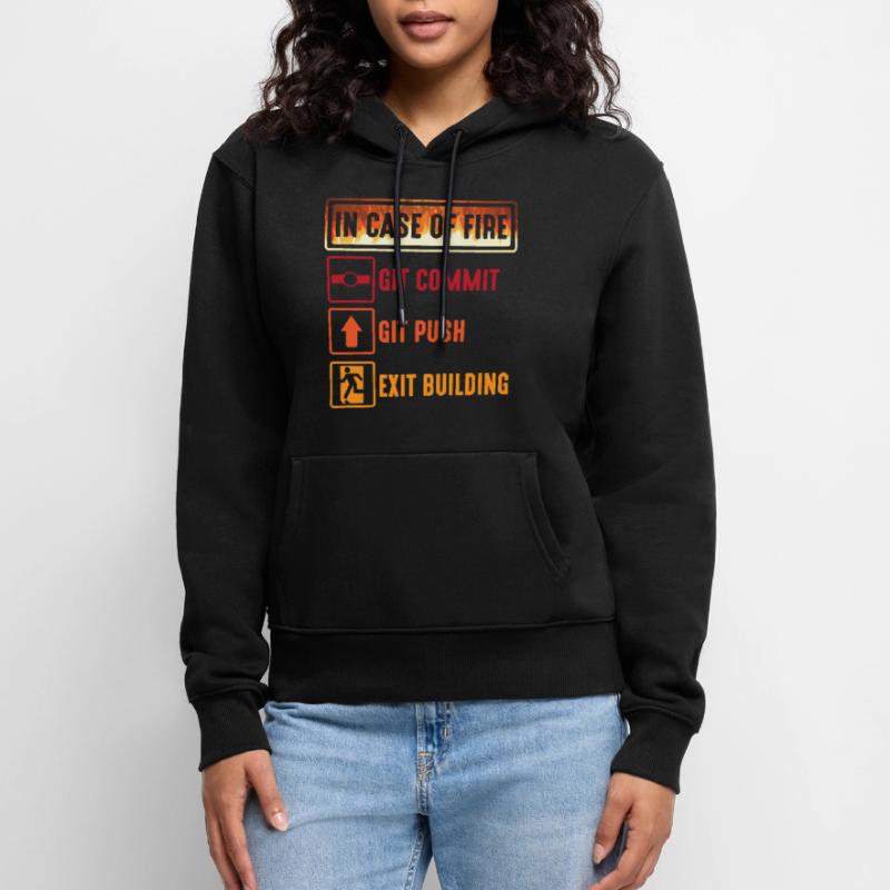 Git commit git push Programmierer IT Informatiker Frauen Premium Bio Hoodie