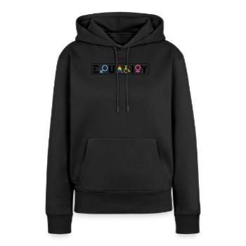 Equality Regenbogen Retro Gay Lesbian Pride LGBT P - Frauen Premium Bio Hoodie - Schwarz - Vorne - Julia (174cm)
