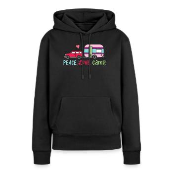 Camping Camper Camper - Sweat à capuche Premium bio Femme - noir - Devant - Julia (174cm)