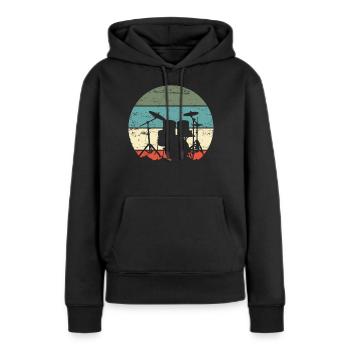 Schlagzeug Schlagzeuger - Frauen Premium Bio Hoodie - Schwarz - Vorne - Julia (174cm)