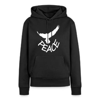Paix Liberté Free Peace Dove Gift - Sweat à capuche Premium bio Femme - noir - Devant - Julia (174cm)