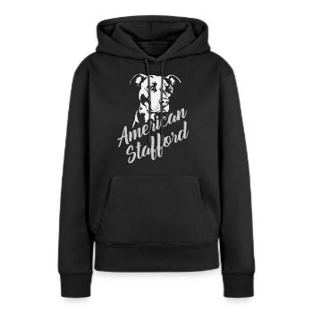 American Stafford - Frauen Premium Bio Hoodie - Schwarz - Vorne - Julia (174cm)