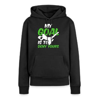 Torwart Keeper Torhüter Geschenk - Frauen Premium Bio Hoodie - Schwarz - Vorne - Julia (174cm)